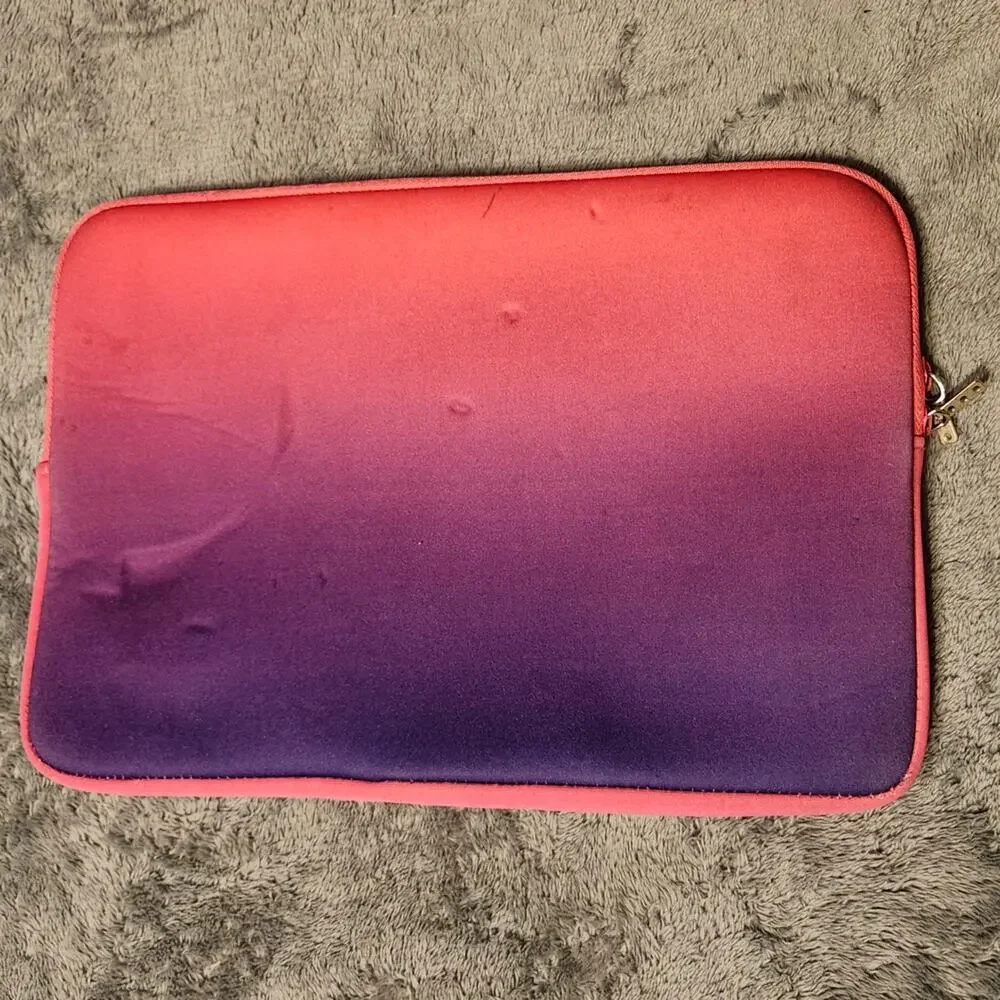 Small Laptop Or Tablet Sleeve Neophrene, Pink And Purple Ombre